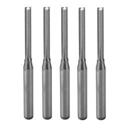 Trvoxviq Straight CNC Router Bits End Mill 5 Pieces Milling Cutter Tools with 2 Grooves, 2 x 17 mm, 1/8 Inch Shank Solid Carbide CNC Bits Mill Sets for PVC Acrylic Engraving Carving