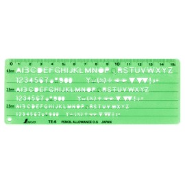 Shinwa Sokutei TE-6 Template Alphanumeric Symbol Ruler 66014