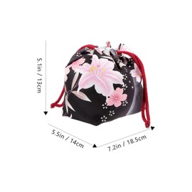 CHILDWEET Small Drawstring Pouch Japanese Style Kimono Bag for Coin Pouches Party Treats Portable Container Decorative Reusable