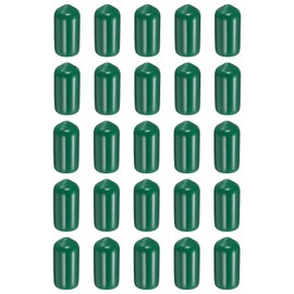 sourcing map 100pcs Round Rubber End Caps 8.5mm ID Bolt Covers Caps Vinyl Rubber Flexible Screw Thread Protectors for Metal Tube Rod Bolts, Dark Green