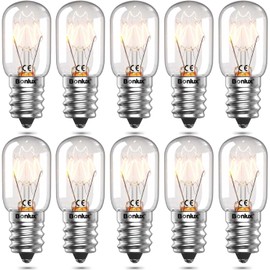 Bonlux Bonlux 10-Pack Salzlampe Glhbirnen E14 15W Khlschrank Glhbirne High Temp 300 Backofen Glhbirnen Dimmbar E14 SES Kleine Edison Schraube Pygm?e Glhbirnen T22 R?hrenf?rmige Glhbirne