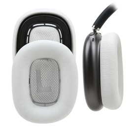 Earrock Lambskin Ear Pads for AirPods Max Headphones Sheepskin Leather Earpads Replacement with Memory Foam and Magnet Sweat Proof& Excellent Noise Isolation White