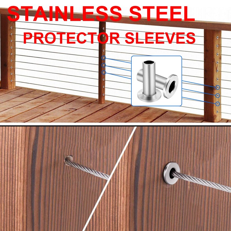 BLIKA 65 Pack Stainless Steel Protector Sleeves for 1/8" 5/32"