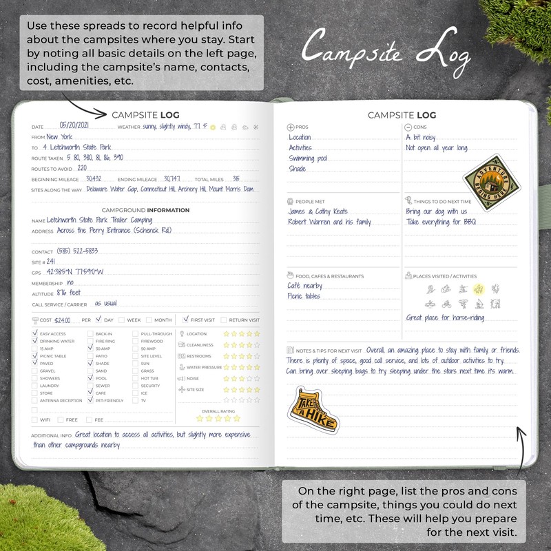 Clever Fox Camping Journal – Camper Log Book & RV