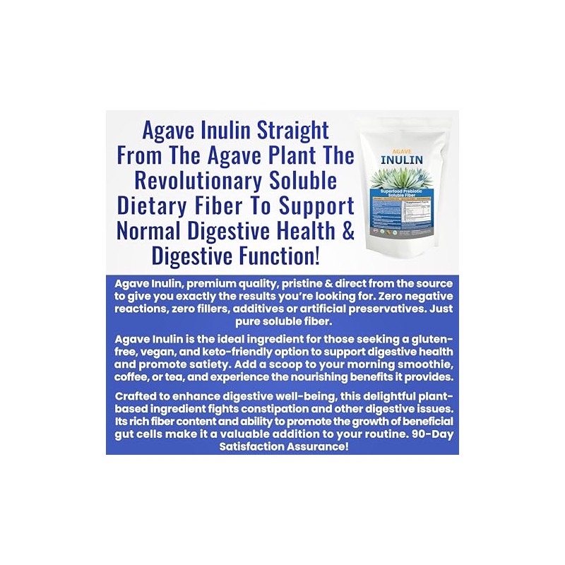 Kidney Restore- Inulina en Polvo (16oz1lbs) Suplemento de Fibra Soluble