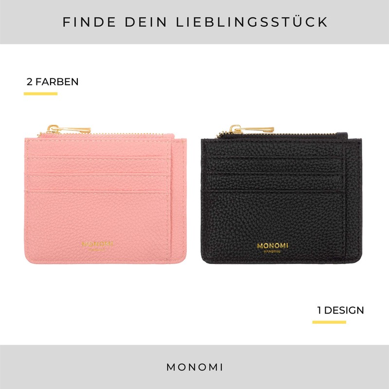 MONOMI Card Holder with Coin Pocket, pink, Classic