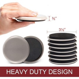 Tivddikun Furniture Sliders, 20pcs-3 1/2” Furniture Sliders for Carpet, Furniture Pads Hardwoods Floors, Heavy Duty Furniture Movers Sliders, Reusable Moving Pads, Floor Protectors for Carpet