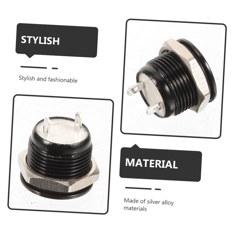 KICHOUSE 2pcs Micro-Travel Push Button Black Led Push Start Button