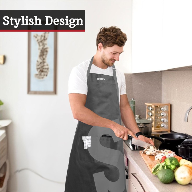 Premier Housewares Sorted Apron - Black/Grey