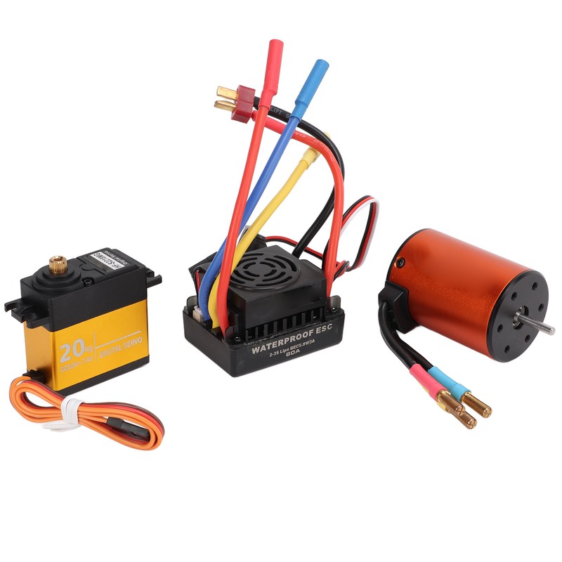 3650 3900KV Brushless Motor 60A ESC 20kg Steering Gear Set