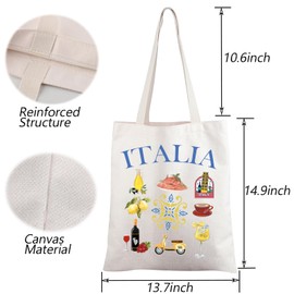 TGBJE Italy Travel Gift Tote Bag - Italian Trip Lover Themed Shopping Bag for Vacation and Tourist (C-Italy Tote)