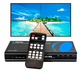 OREI 4K 2x2 HDMI or USB-C Video Wall Controller Processor Display Upto 4K 60hz 2x1, 1x2, 1x3, 1x4 Supports 180 Degree Rotate RS-232 Audio Extraction