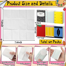 120 Pack Back to School Pocket Mini Tissue Travel Size Facial Paper