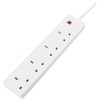 PRO ELEC 4 Gang Extension Lead with Neon 1m, White