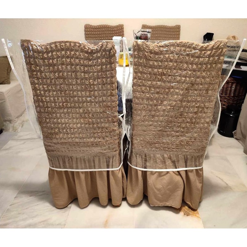 AYNINENG Plastic Dining Chair Protector, Chair Covers with Backrests, Clear