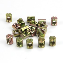 20 PCS M6 Slotted Cross Dowel Nut, Barrel Nuts Kit (M6x13mm) for Furniture, Bed, Crib & Chairs – Replacement Cross Dowel Nuts (M6x15mm)