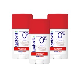 Lactovit Lactourea Desodorante en Barra, reparador piel seca extra seca, 60ml, 3 unidades