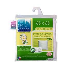 Night of the Vosges 204481 Under Cover Organic Cotton Pillow Case White, White, 65 x 65 cm