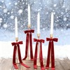 Meseey 12 Pcs Red Candlestick Decoration Bows Candle Holder with