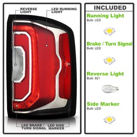 KEEKPO - For [Factory LED Type] 2016 2017 2018 GMC Sierra 1500 SLT|Denali Tail Light Brake Lamp Replacement Passenger
