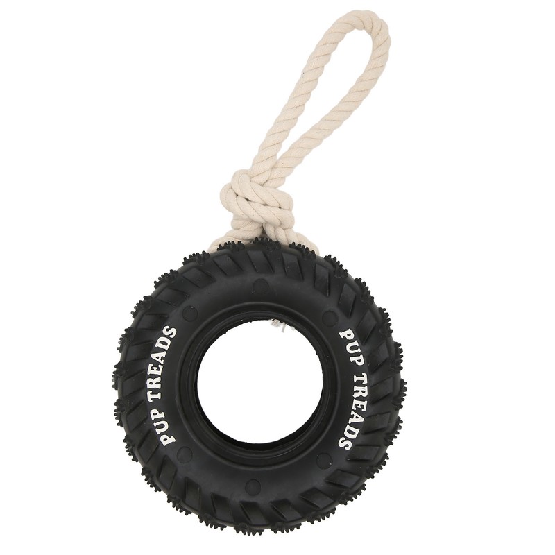 Dog Tire Chewing Toy Bite Resistant Treat Dispensing Rubber Aggressive