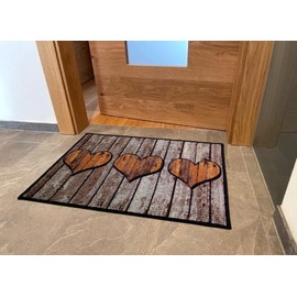 Mat-Master Doormat 50 x 70 cm Non-Slip Washable Doormat with Strong Moisture Dirt Trapping Function (Welcome Goodbye)