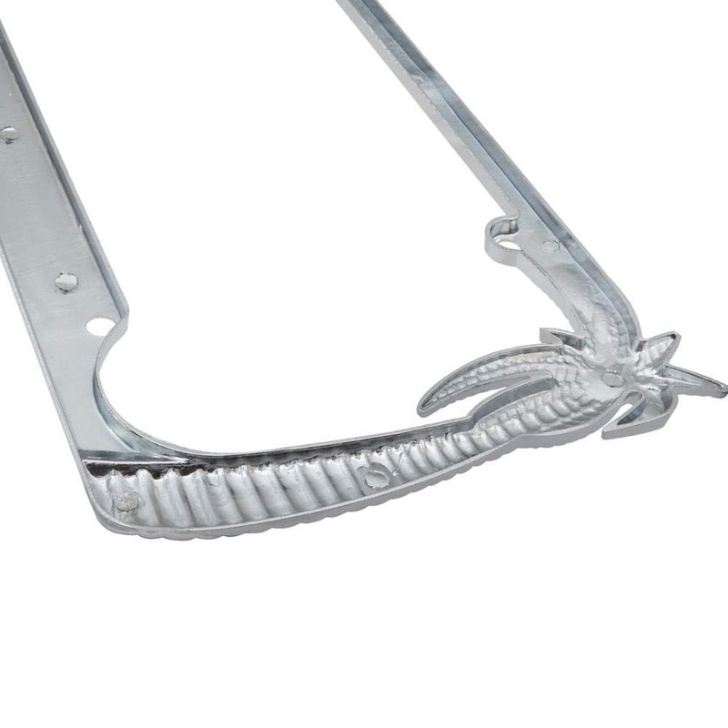 BDK Chrome Plated Rust-Proof Die-Cast Stainless Metal License Plate Frame/Holder