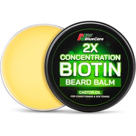Bálsamo para Barba 2X Engrosamiento Biotina - Estilos, Crecimiento, Fortalece y Suaviza Barbas y Bigotes - Cera Acondicionador Natural para Barba Con Manteca de Karité Orgánica, Aceites de