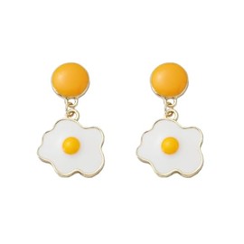 Cute Fried Egg Resin Earrings for Women Jewelry (A)