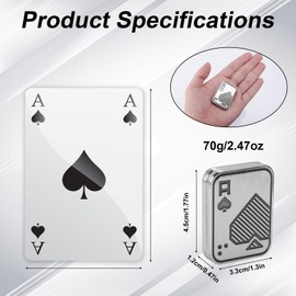 Fidget Slider, Metal Poker Push Card with Silver A Fidget Clicker Funny Magnetic Stress Relief Toy Fidget Toy for Adults and Teens