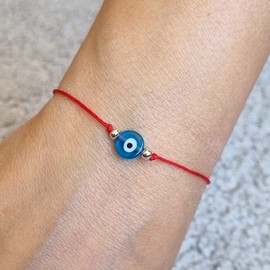 MYSTIC JEWELS Classic Eye of Good Luck Bracelet with Red Thread for Gift (Red)
