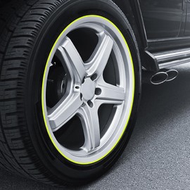 X AUTOHAUX 20pcs 3.54"x0.28" Car Wheel Rim Sticker Luminous Warning Decal Green