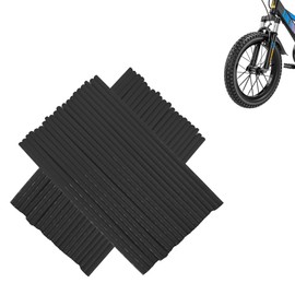 Runseaway 72Pcs Universal Spoke Skins Covers, 8-21 Inch Rims Protector Decoration, Wheel Spoke Wrap Cover for Dirt Bike, Bicycle, Wheelchair, Motorcycle(Black)