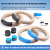 YOELVN Wooden Gymnastic Rings with Adjustable Number Suspension Trainer Straps