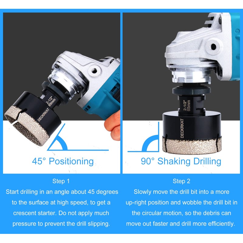 Diamond Hole Saw, 2-1/2" Hole Saw for Tiles Granite Marble