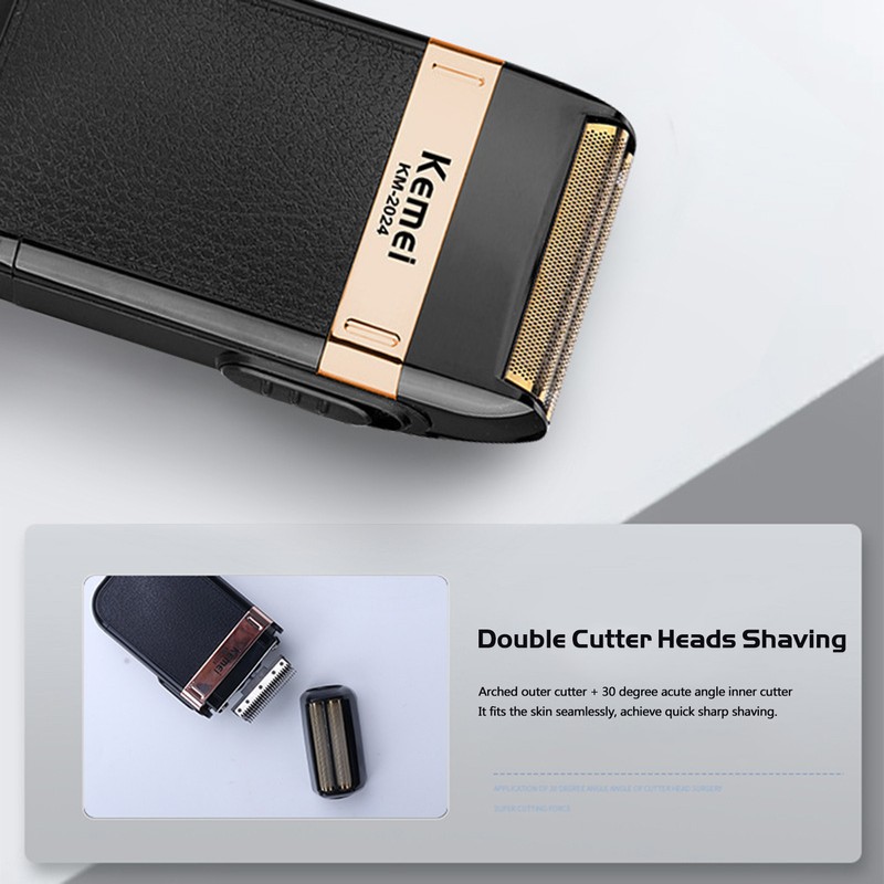 KEMEI Electric Shaver Reciprocating Double Cutter Heads Quick Shaving Intelligent