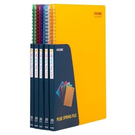 Proviz Plus Spring Clear File A4 20 Sheets Blue 2ea