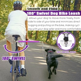 Hands-Free Bicycle Dog Leash for Medium & Large Dogs - 180° Rotating/Fixed Attachment, Shock-Absorbing Spring & Quick-Release Connector, Durable Cycling Leash for Safe, Smooth Rides with Pets