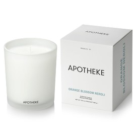 APOTHEKE Apotheke Signature Scented Candles for Home, Orange Blossom Neroli - 10.5 oz - Soy Wax, Non Toxic, Large Jar White - Luxury Candle Gifts for Women & Men - Sandalwood, Musk, Neroli, and Orange