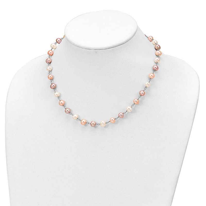 White, Peach and Purple Freshwater Cultured Pearl Set
