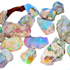 JAI GEMS 5 Pcs Of Big Size Ethiopian Opals Raw Rough 15-20Mm Big Sizes | Large Sizes of Uncut Opals