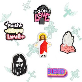 Jesus Christian Decoration Charms, God Blessed Faith Charm Gift for Toddler Girls Kids Teens Women Adults