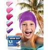 KIDVERSE Swimming Cap Girls, Waterproof, with Non-Slip Nubs, UV Protection,