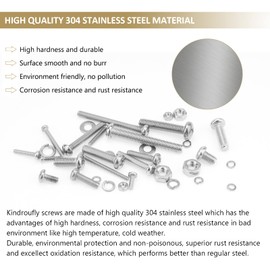 1504 Pieces Phillips Pan Head Machine Screws Nuts Washers Kit, Kindroufly M2 M3 M4 Screw Assortment Kit, Machine Screws, 304 Stainless Steel