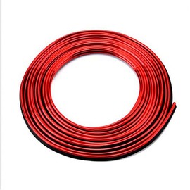 MASO Car Interior Moulding Trim, Universal Decoration Pinstriping Tape 5M Plating Red ABS 3D Strip with Tool