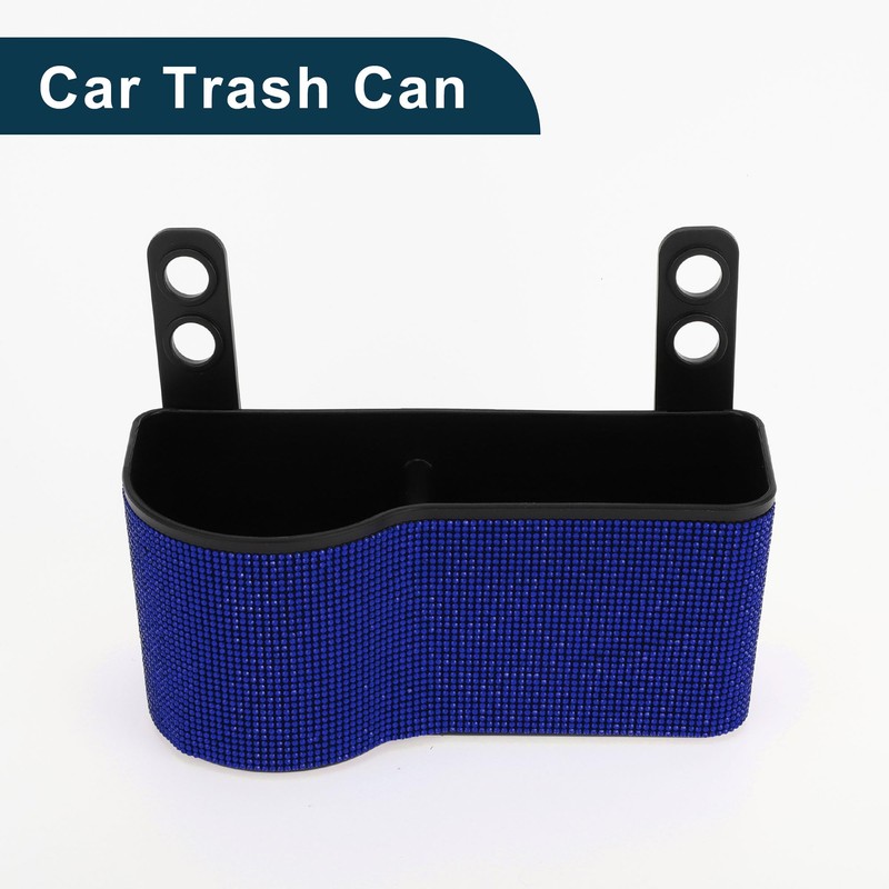 TUCKBOLD Car Trash Can Portable Front Seats Trash Bin Blue