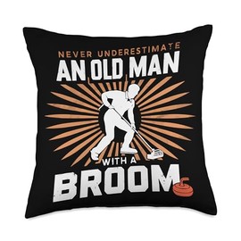 Curling Player Curler Sport Lover Curling Stone Throw Pillow