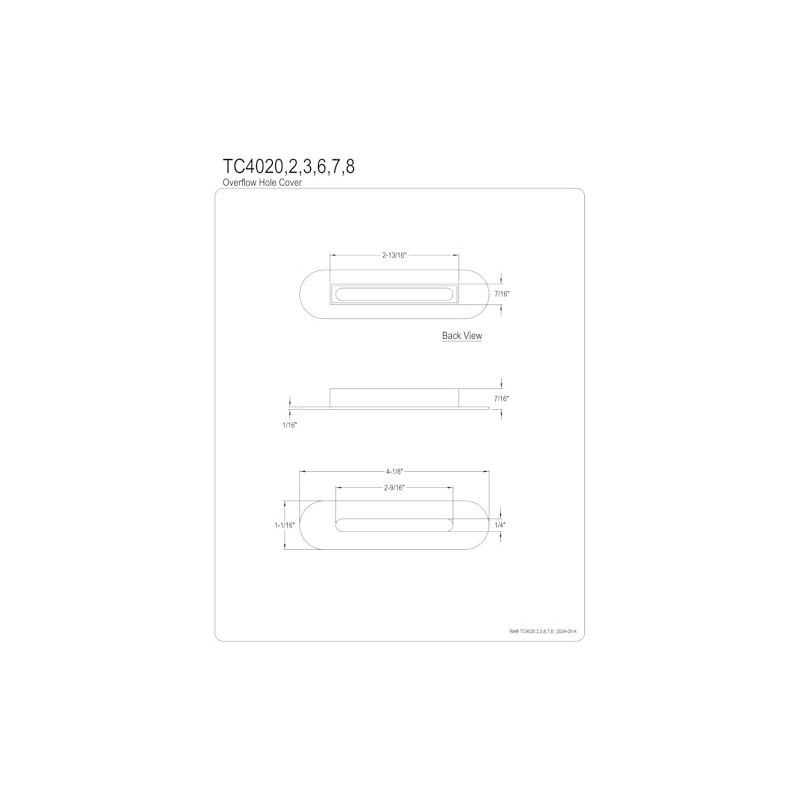 Kingston Brass TC4023 Made to Match Bathtub Overflow Hole Cover,
