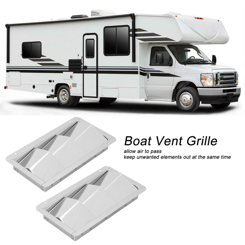 Pair Marine Air Vent Cover 3 Slots 210x110mm Rectangle Louver