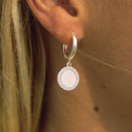 Get Back Necklaces | Round St. Christopher Surf Earrings (Cotton Candy Pink)